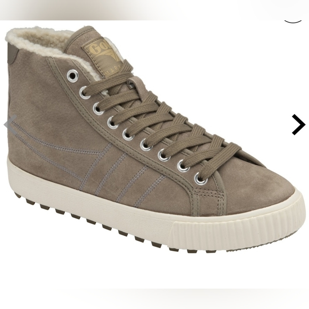GOLA Nordic Suede Hightop Boot Sneakers Lace-up Fleece Lined Gray Sz 8